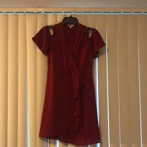 Red dress with shoulder cuts